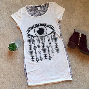 Myth Eyeball 👁 Bohemian Aztec Slitted Long Top